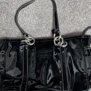 Coach Glossy Black Shoulder Bag